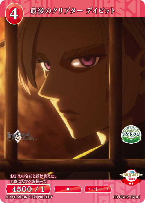 【BDB】最後のクリプター デイビット【N】BB-FGO2-070